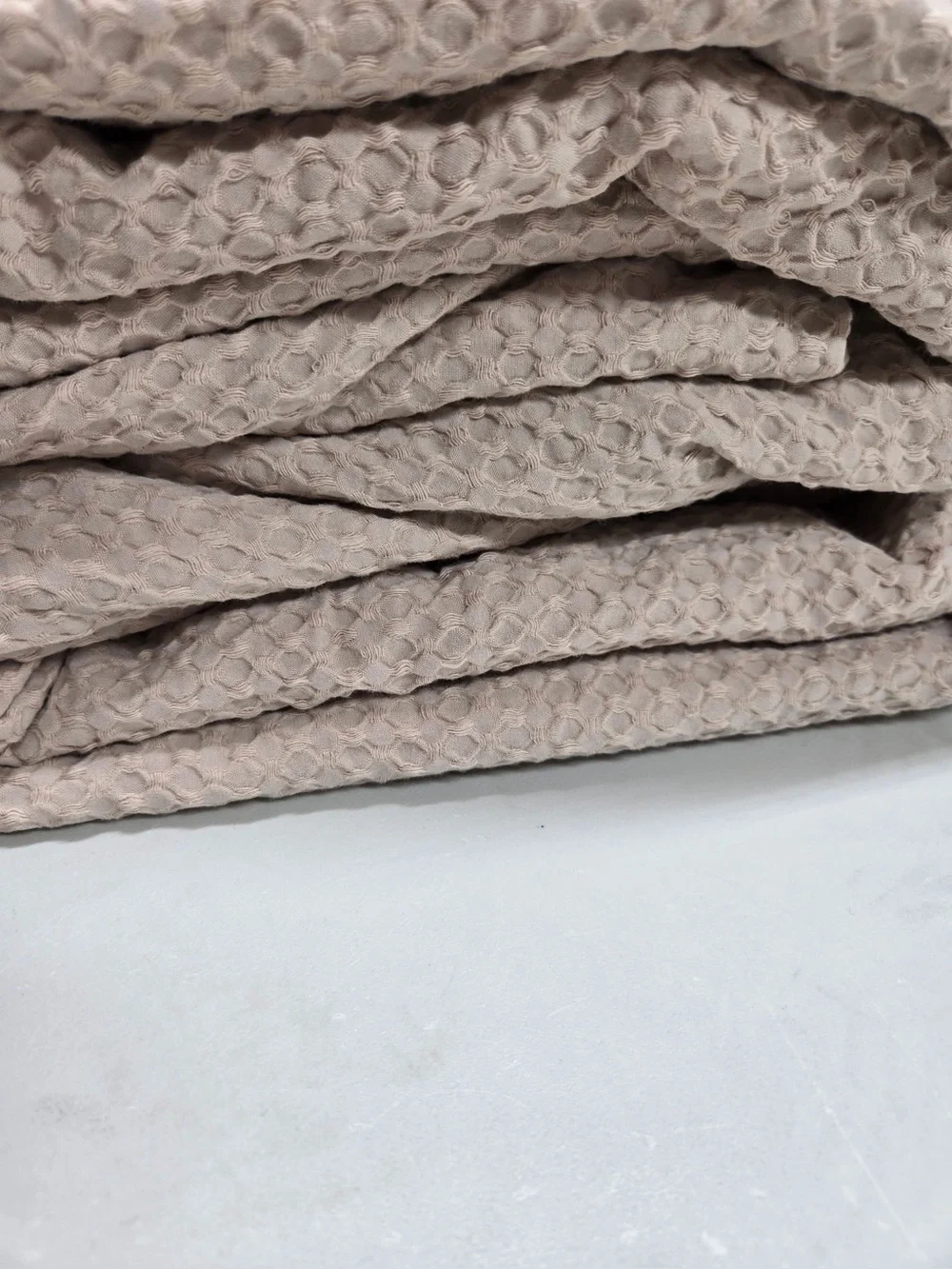 QUINCE Organic Luxe Honeycomb Duvet Cover Set King/Cal King Sand 0603